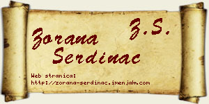Zorana Serdinac vizit kartica